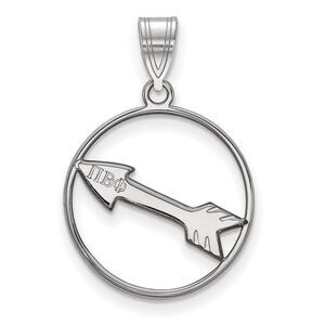 Sterling Silver Pi Beta Phi Medium Circle Pendant